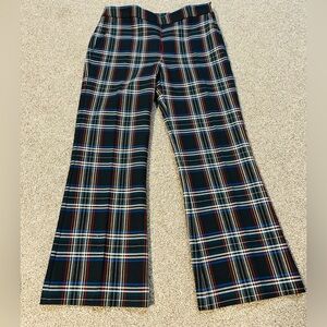 Zara Multicolor Plaid Cropped wide leg trouser